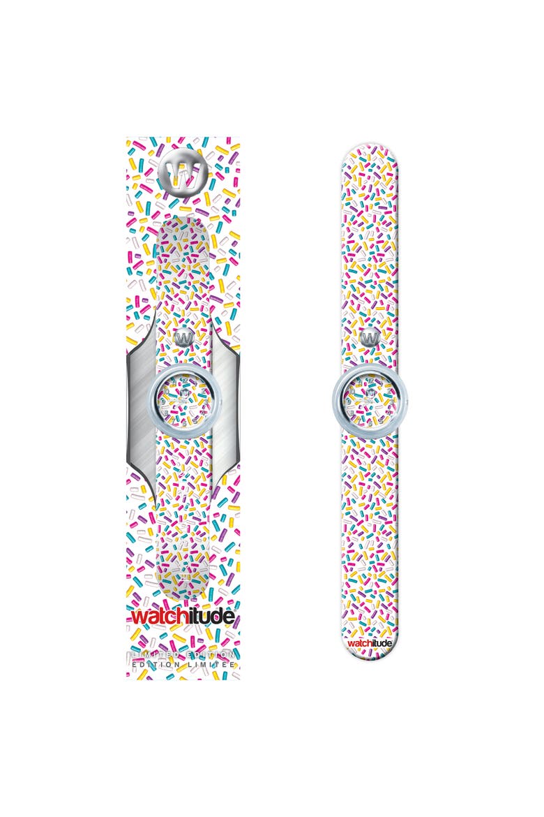 Slap Watch Sprinkles 9 Inch Silicone Slap Band, Alternate, color, Multicolored