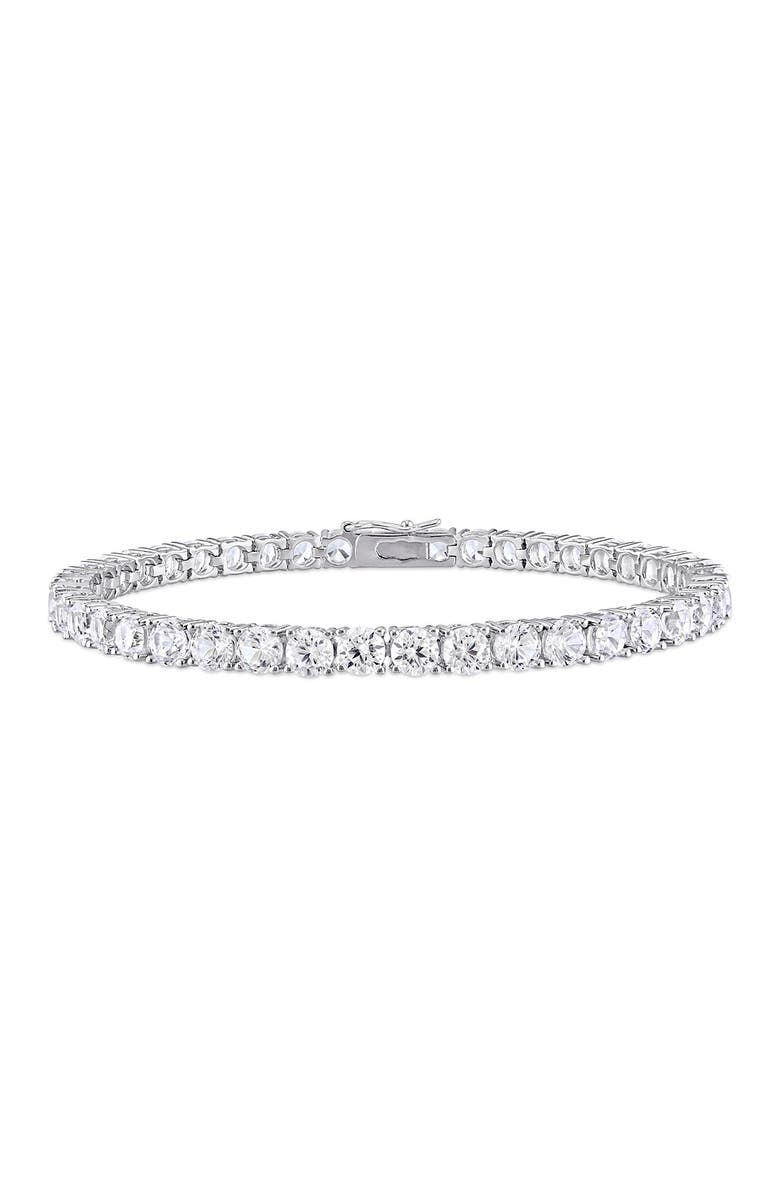 DELMAR Created White Sapphire Tennis Bracelet, Main, color, 