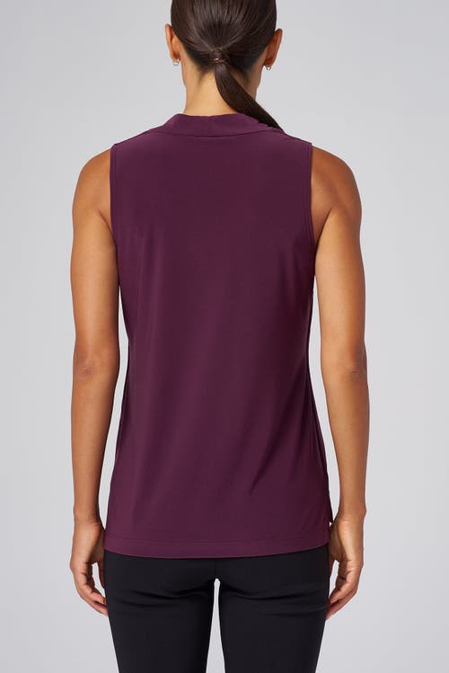 Franne Golde Luxe Stretch V-neck Sleeveless Shell In Purple