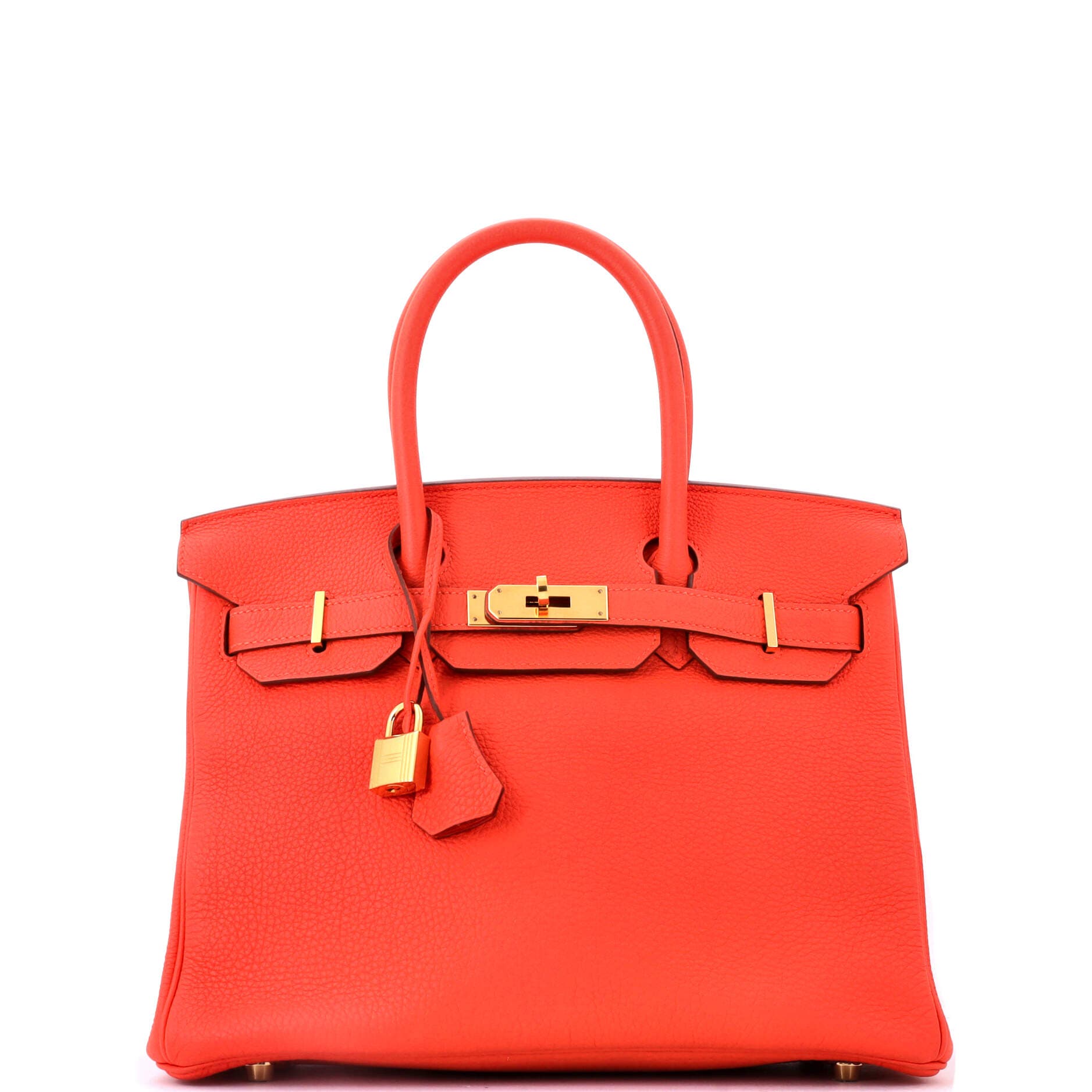 Pre-Owned Hermes Birkin Handbag Orange Togo with Gold Hardware 30, Main, color, Orange Poppy