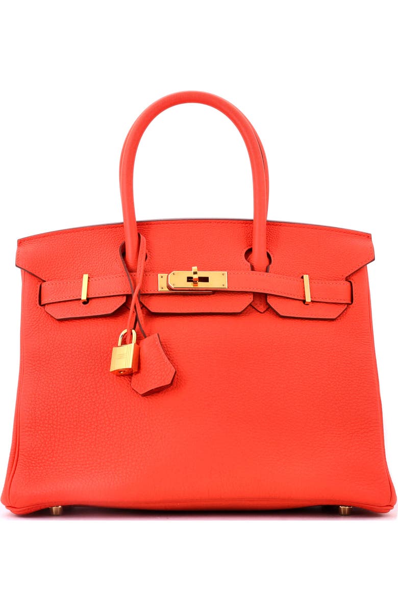 Pre-Owned Hermes Birkin Handbag Orange Togo with Gold Hardware 30, Main, color, Orange Poppy