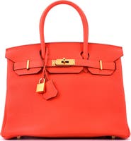 Pre-Owned Hermes Birkin Handbag Orange Togo with Gold Hardware 30