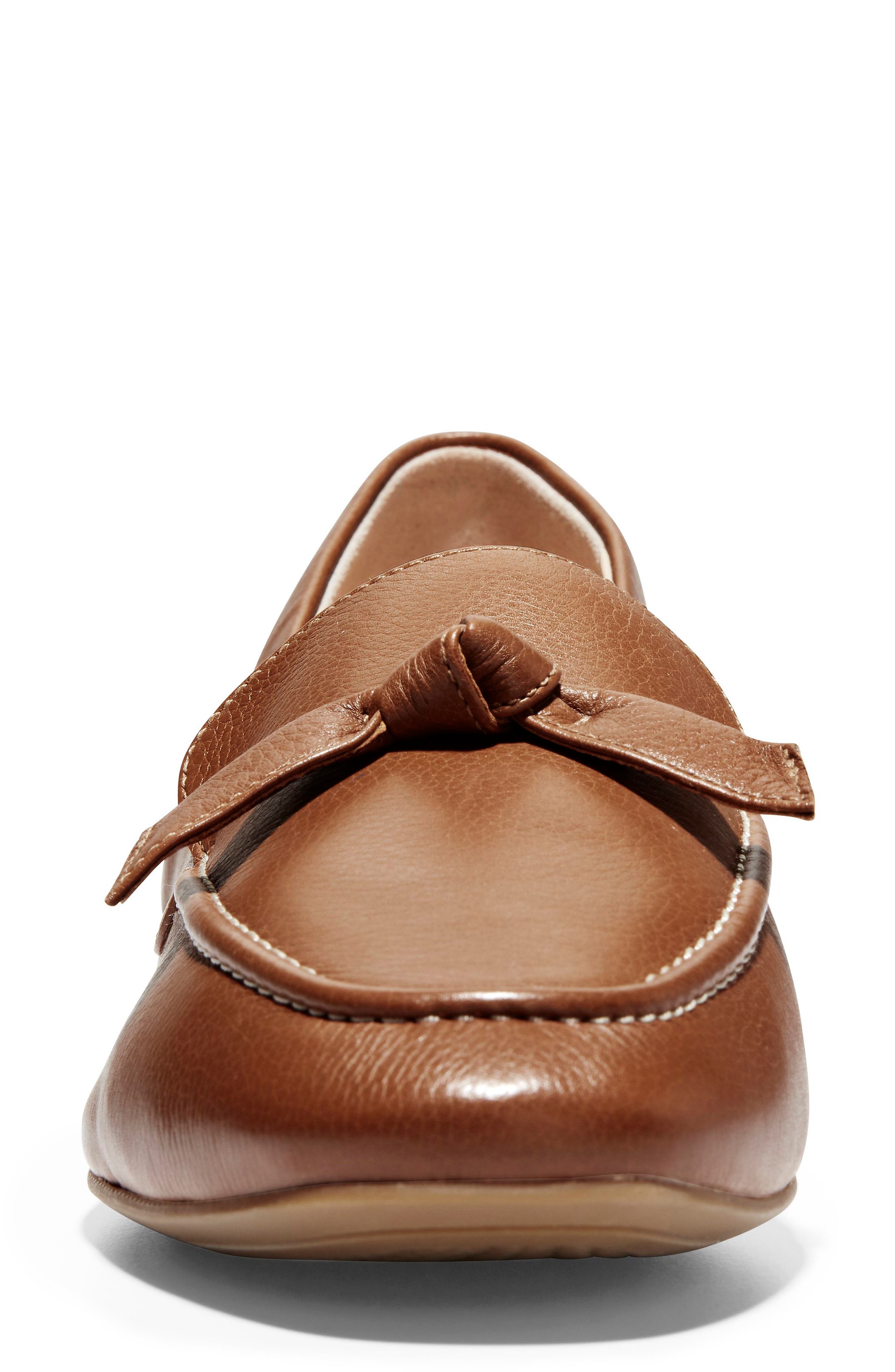 Caddie Bow Loafer, Alternate, color, BRITISH TAN LEATHER