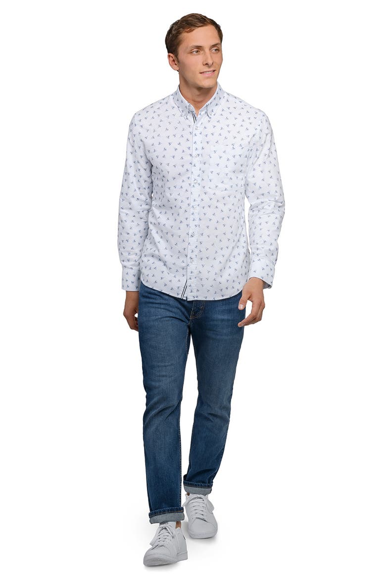 Pug Print Oxford Basic, Alternate, color, WHITE