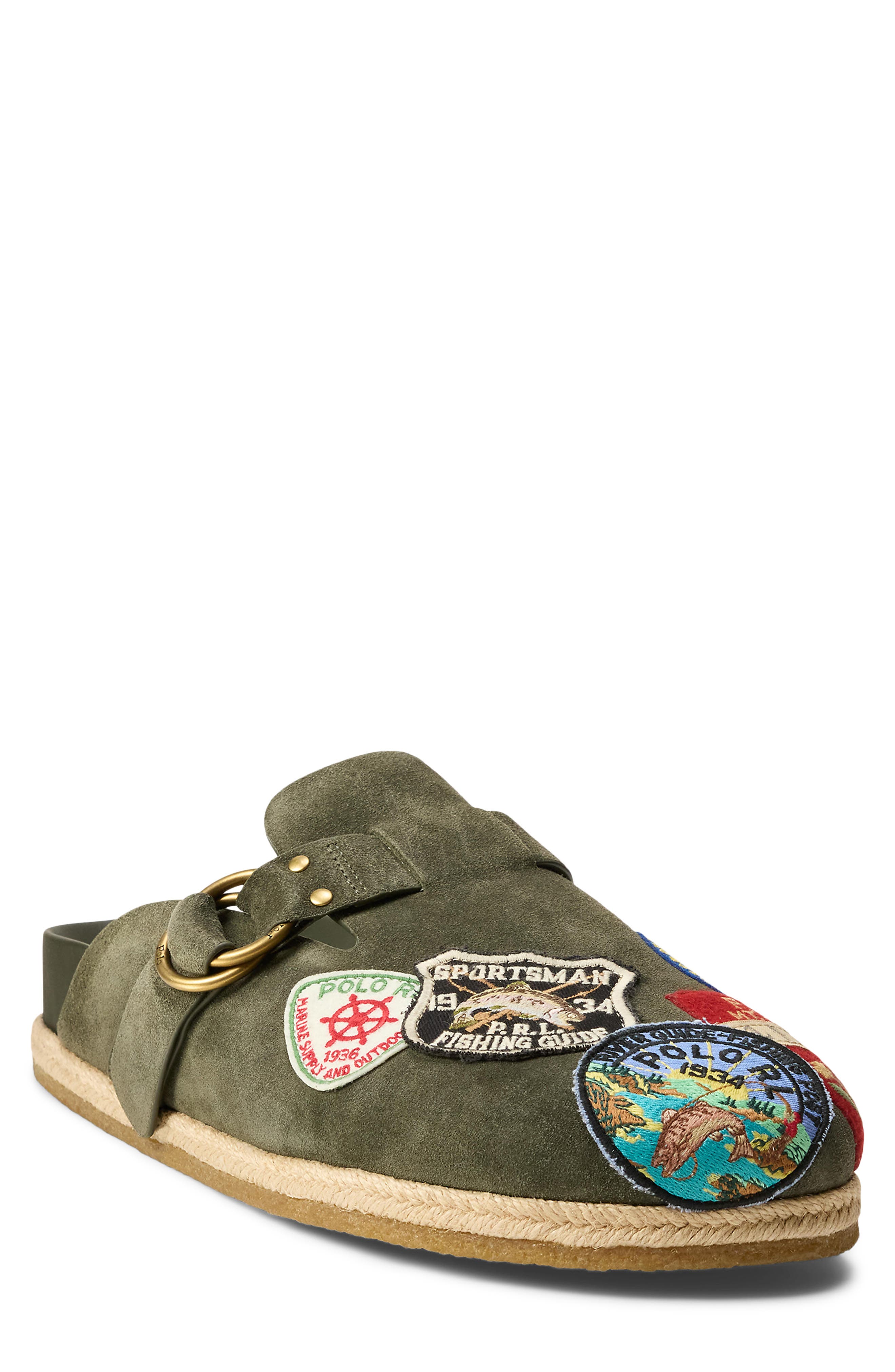 Turbach Logo Patch Clog, Main, color, ESTATE OLIVE/ PATCHES