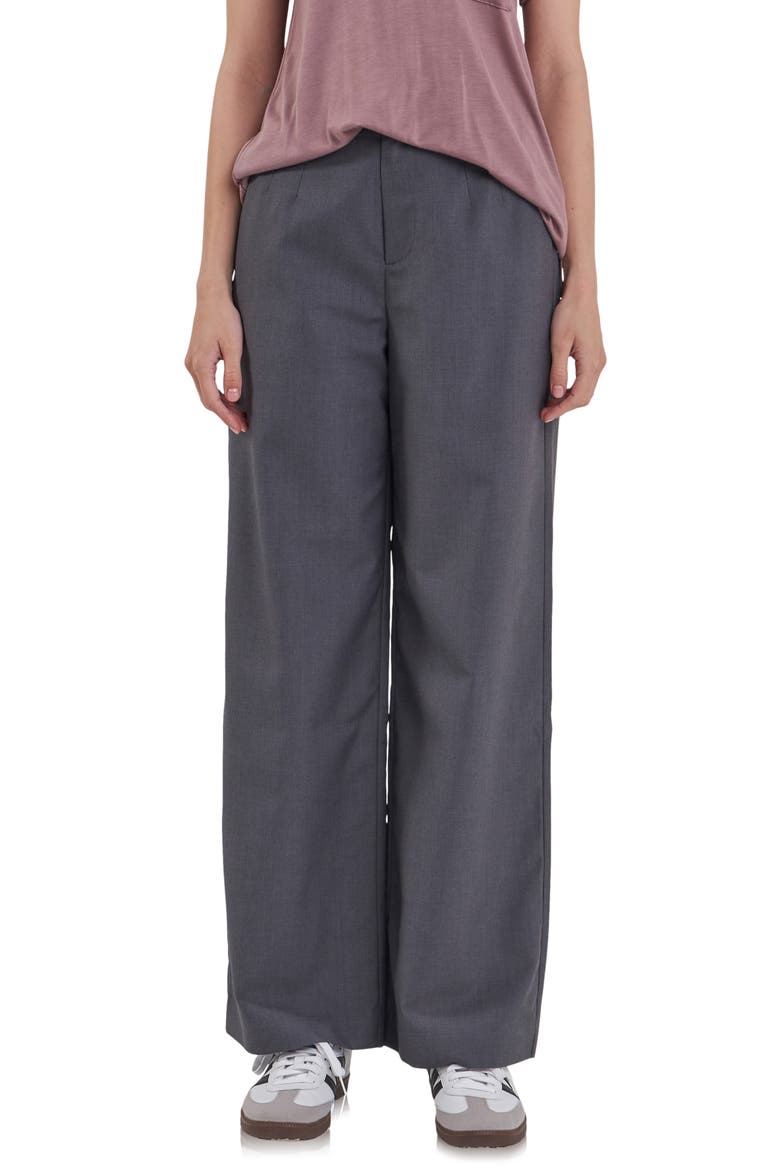 Relaxed High Waist Wide Leg Pants, Main, color, HEATHER GREY