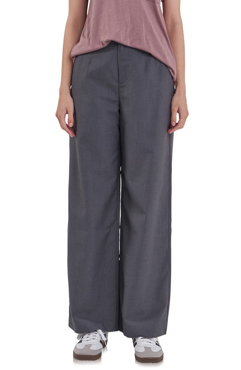 Grey Lab Relaxed High Waist Wide Leg Pants, Main, color, Heather Grey