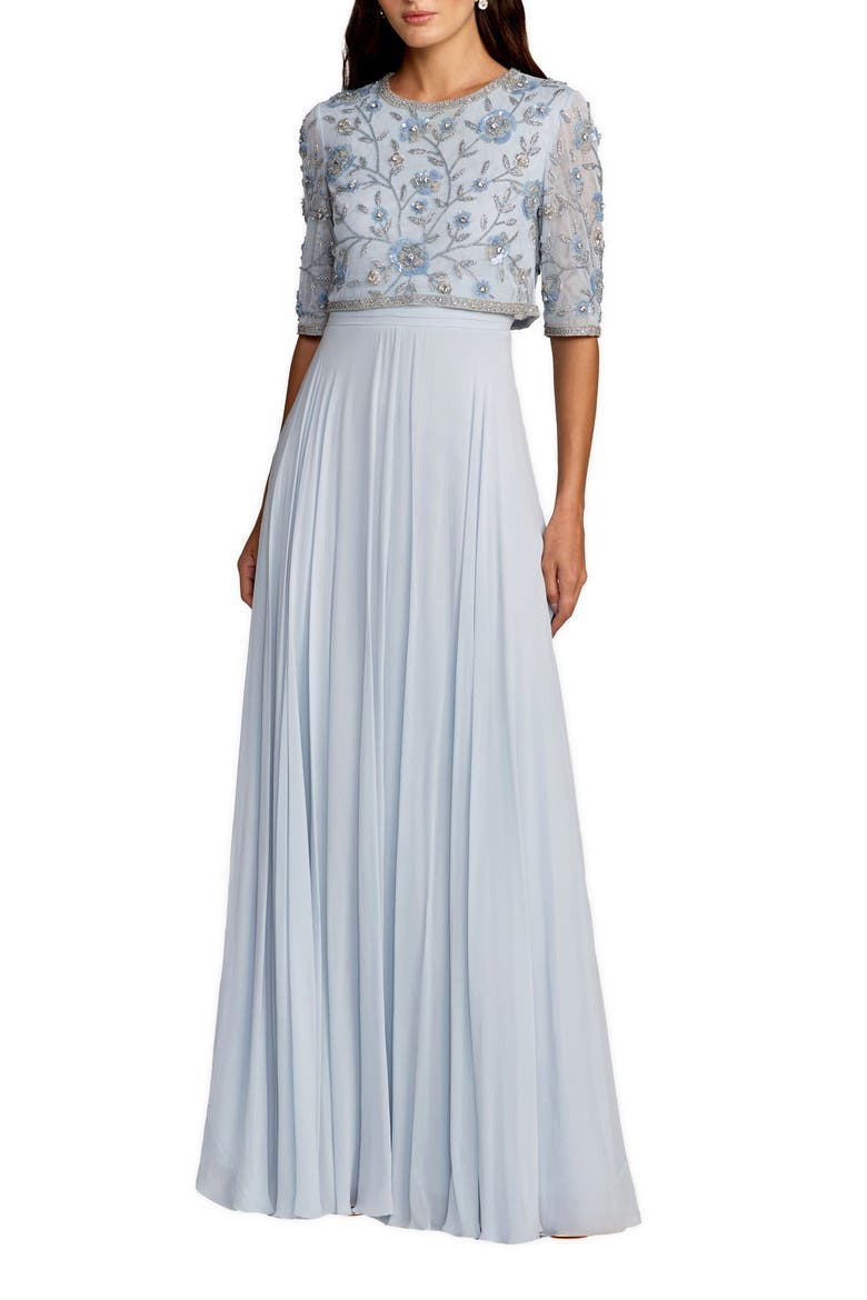 lace top dress with chiffon skirt Rustic Sleeve Lace Crop Top 2 Piece Wedding Dress with Chiffon Skirt and Pockets
