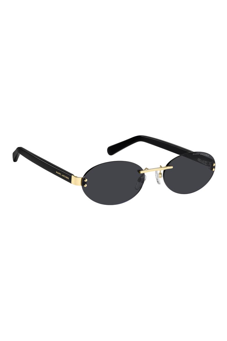 57mm Oval Sunglasses, Alternate, color, GOLD BLACK/ GREY