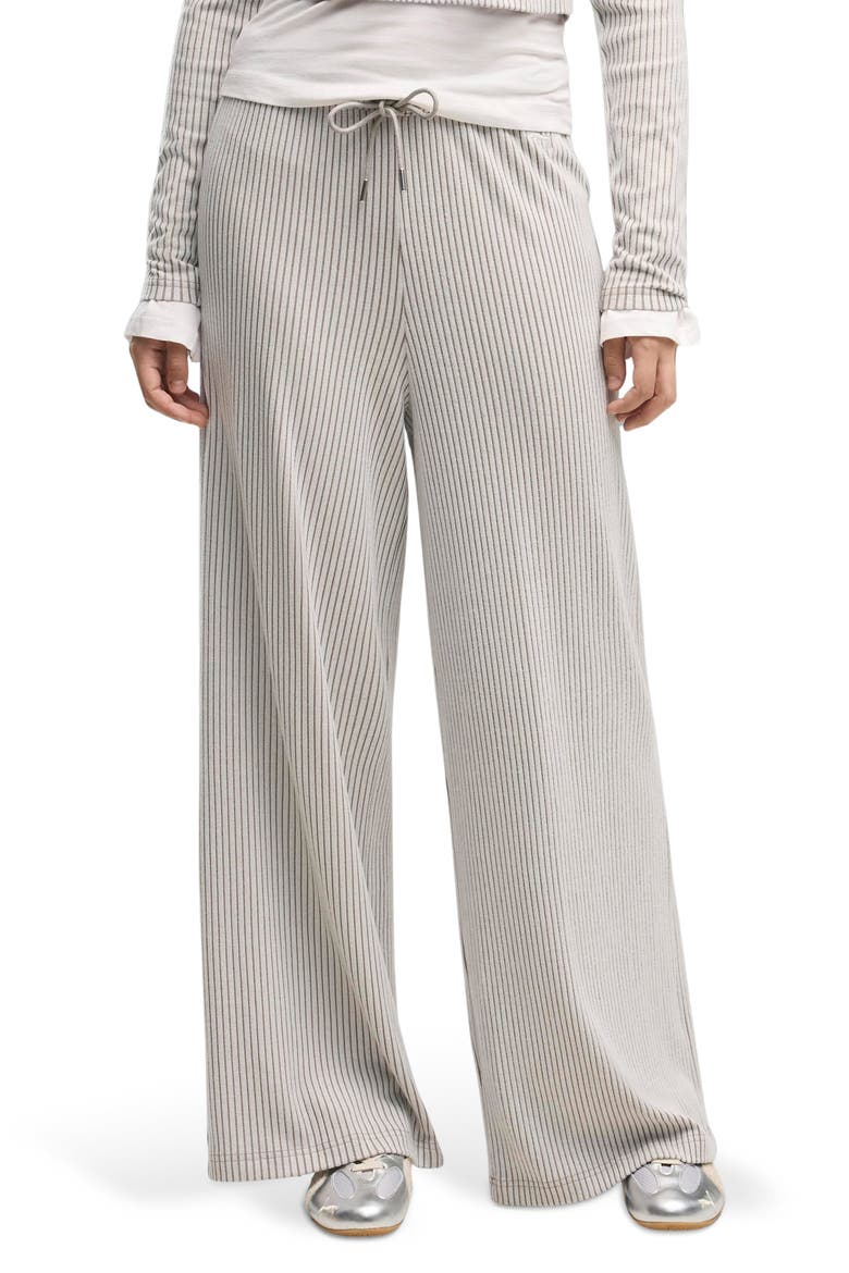 Ribbed Wide Leg Pants, Main, color, MOUSE GRAY HEATHER