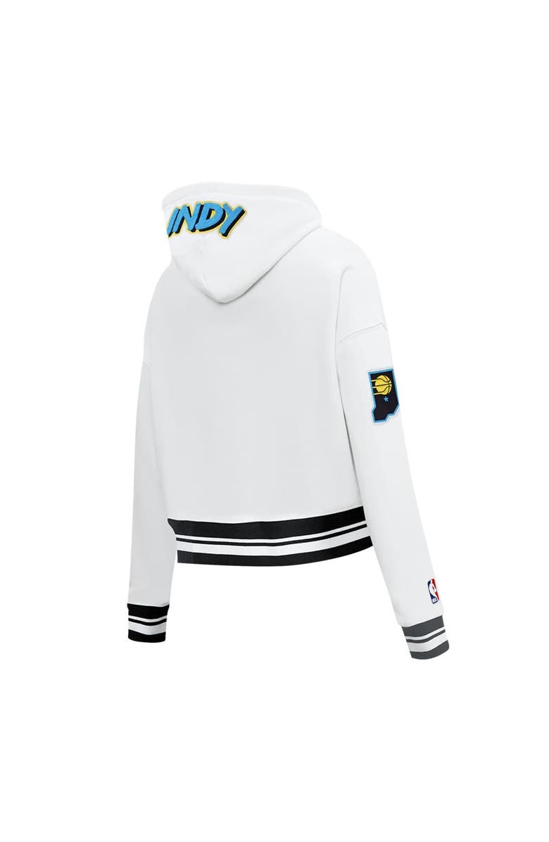 PRO STANDARD Women's Pro Standard White Indiana Pacers 2024/25 City Edition Chenille Applique Cropped Pullover Hoodie, Alternate, color, 