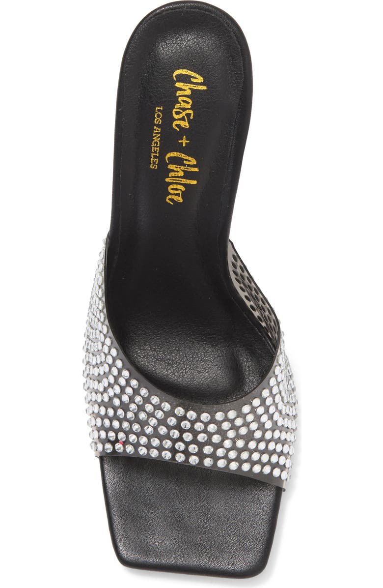 CHASE AND CHLOE Rhinestone Clear Sandal, Alternate, color,