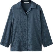 MANGO Jacquard Satin Button-Up Shirt