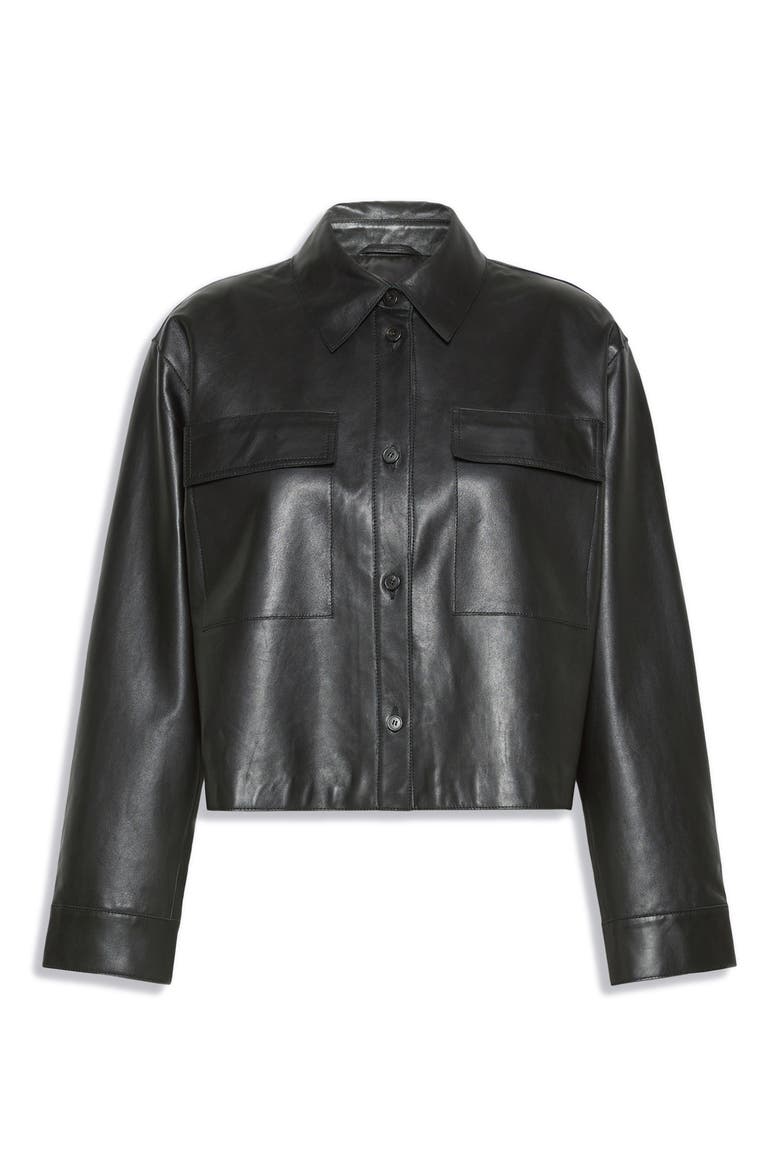 Piovra Leather Jacket, Alternate, color, BLACK