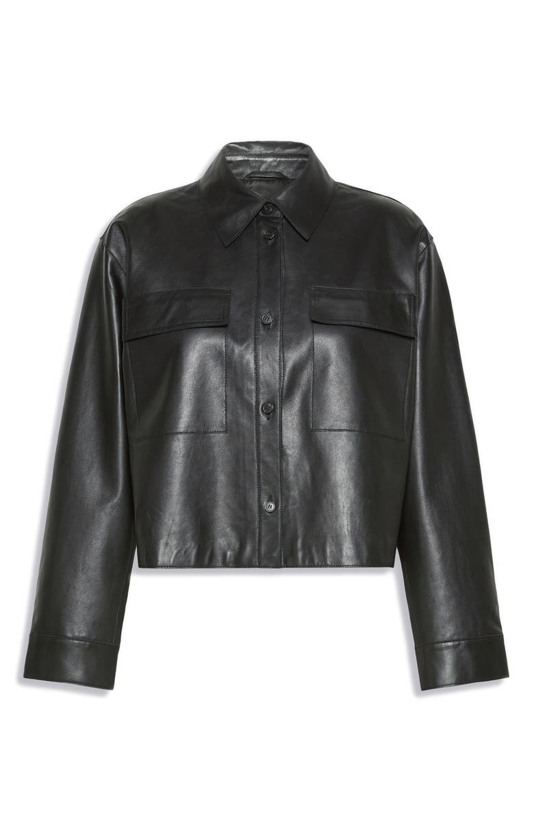 Weekend Max Mara Piovra Leather Jacket, Alternate, color, Black