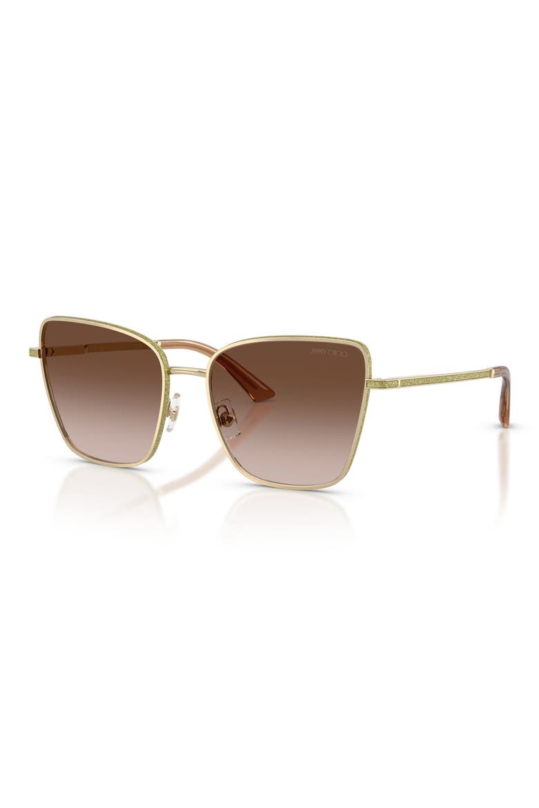 55mm Gradient Square Sunglasses, Alternate, color, PALE GOLD / GRADIENT BROWN
