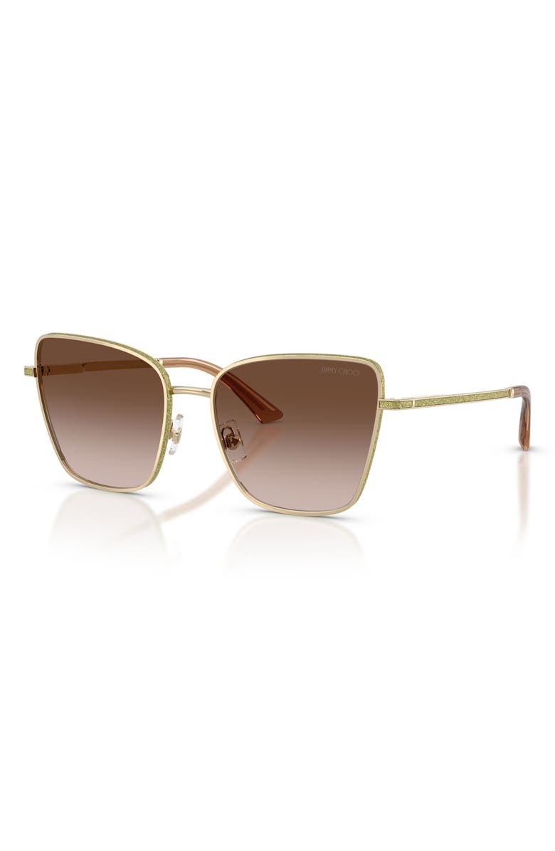 Jimmy Choo 55mm Gradient Square Sunglasses, Alternate, color, Pale Gold / Gradient Brown