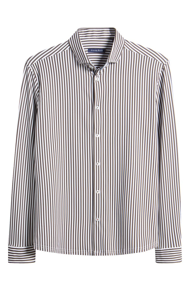 Stone Rose Bengal Stripe Techno Stretch Performance Button-Up Shirt, Alternate, color, 