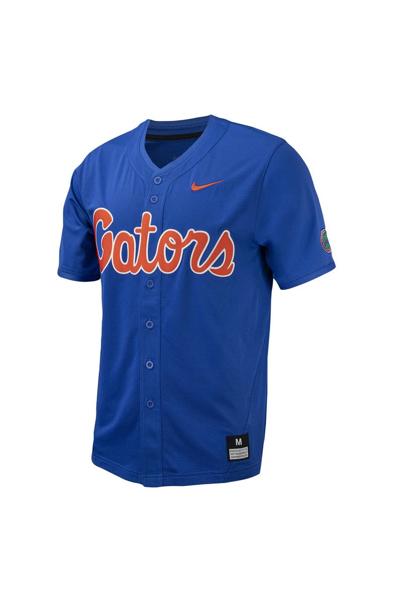 Nike Men's Nike Royal Florida Gators Replica Full-Button Baseball Jersey, Alternate, color,