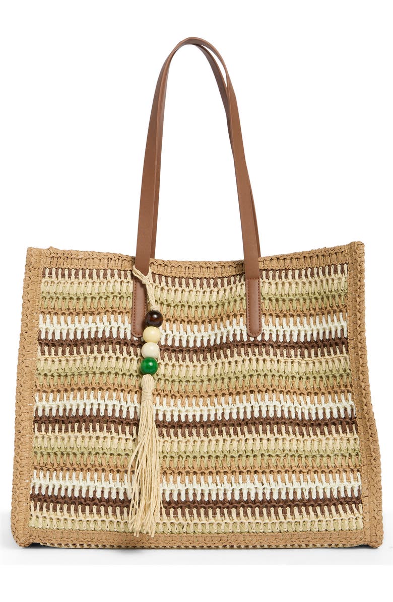 Dolce Vita Citrine Woven Straw Tote, Main, color, Brown Multi