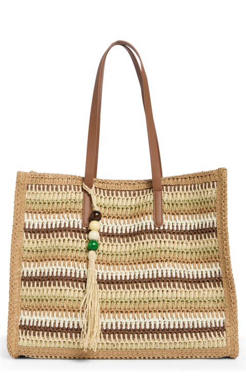 Citrine Woven Straw Tote