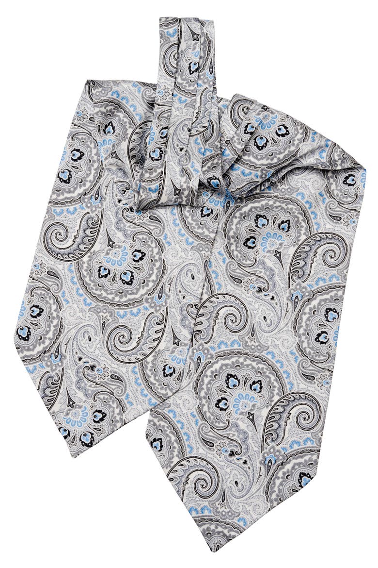 Latino - Silk Ascot Cravat Tie for Men, Alternate, color, Grey