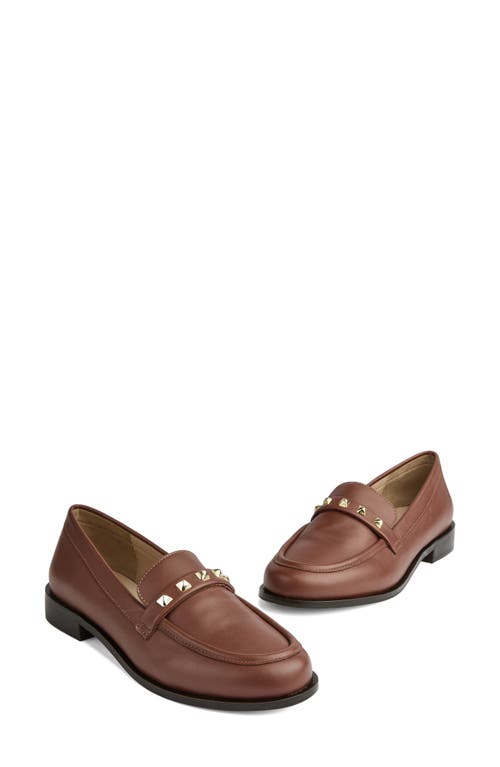 Lk Bennett Stellar Stud Loafer In Brown