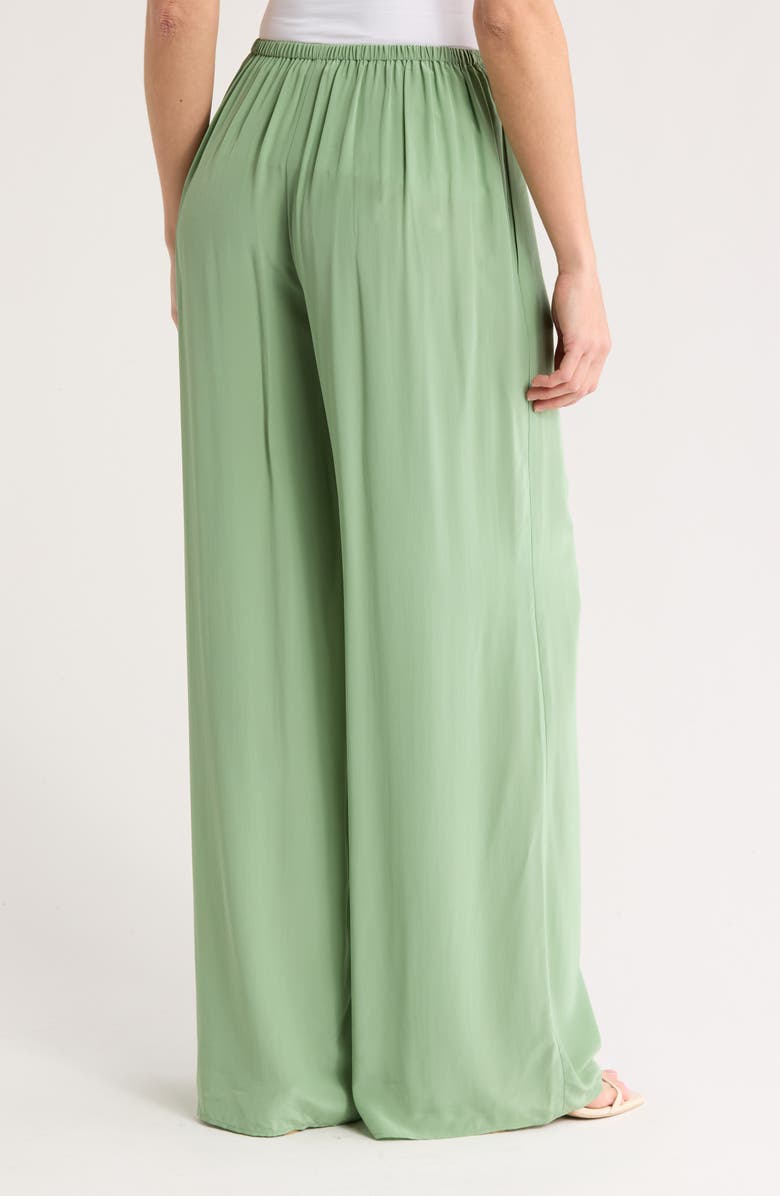 Theory Airy Wide Leg Pull-On Pants, Alternate, color, Leaf