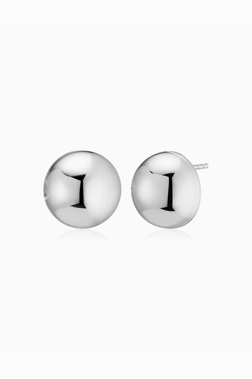 Oradina Sterling Silver Belle Of The Ball Button Studs In Silver