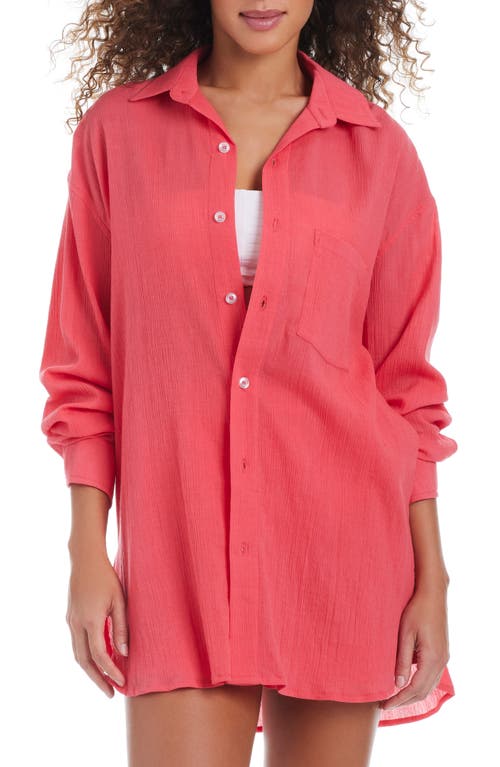 Sanctuary Oversize Beach Button-down Cover-up