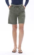 Bayeas Drawstring High Waist Denim Bermuda Shorts