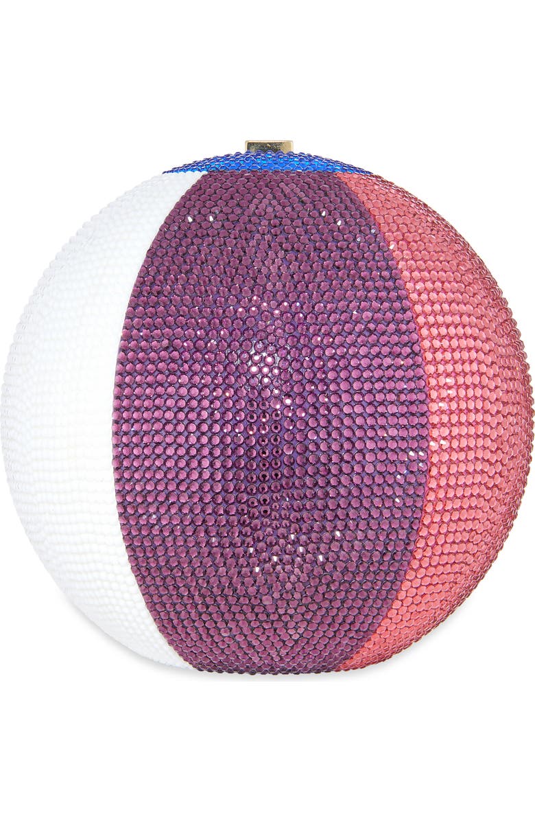 JUDITH LEIBER COUTURE Colorblock Beach Ball Crystal Sphere Clutch, Alternate, color, Champagne Chalk Multi