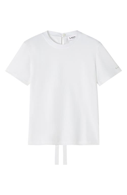 Lanvin Cotton T-shirt With Ribbon Detail In White