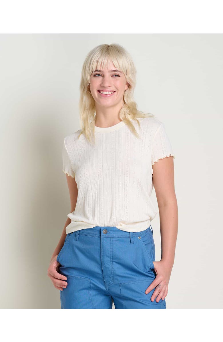 Toad & Co Foothill Pointelle Short Sleeve Baby Tee, Main, color, Salt