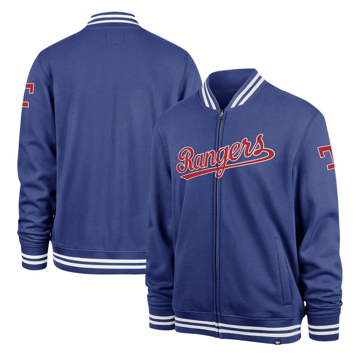 Men's '47 Royal Texas Rangers Wax Pack Pro Camden Full-Zip Track