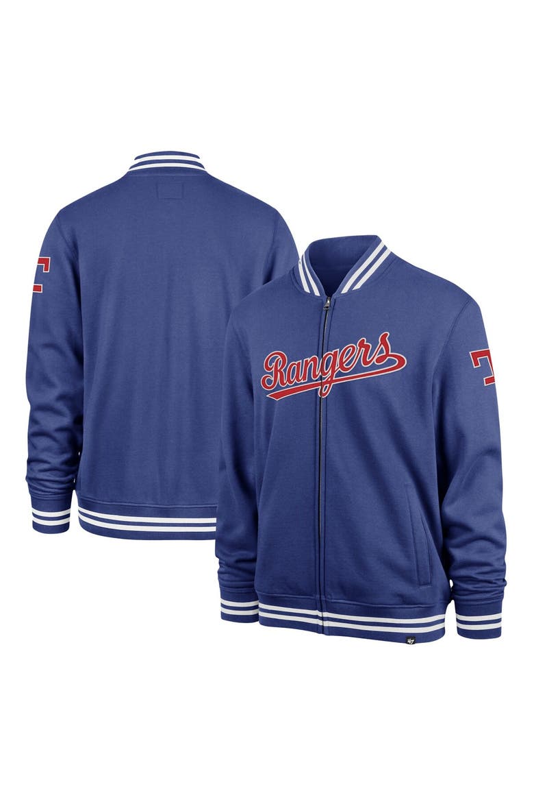 Men's '47 Royal Texas Rangers Wax Pack Pro Camden Full-Zip Track Jacket, Main, color, Royal