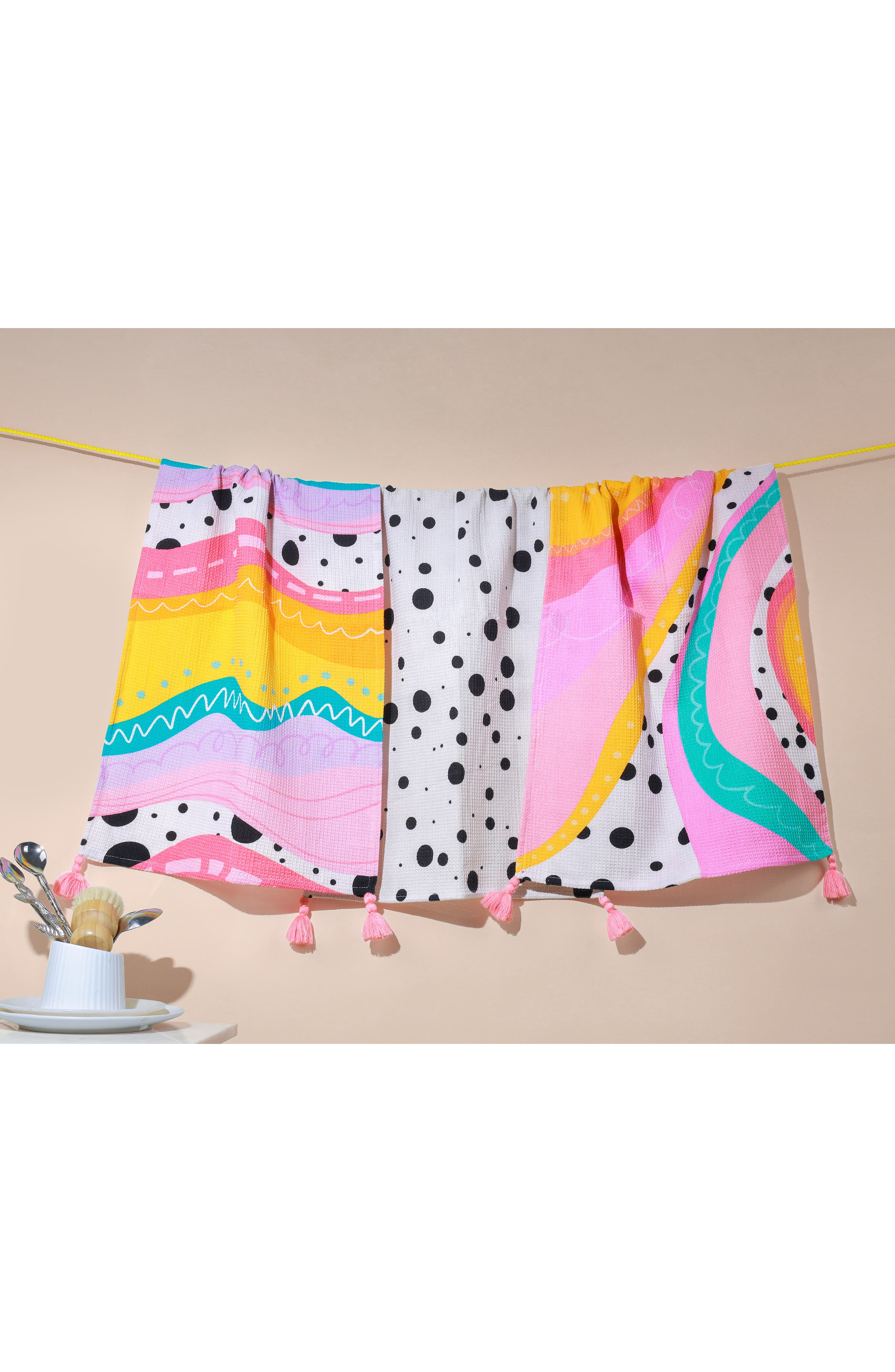 Tiramisu Abstract Pop Art Set of 3 Kitchen Towels | Nordstromrack