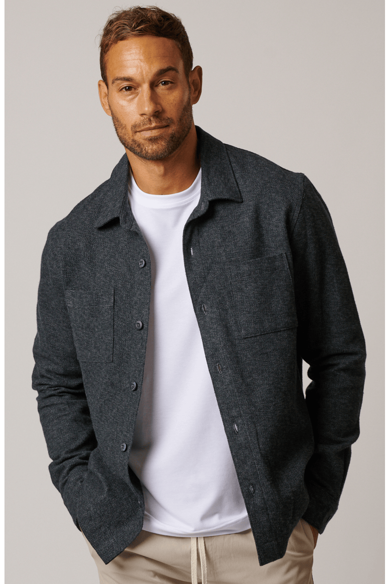 Cotton Tweed Button Up, Alternate, color, Basalt