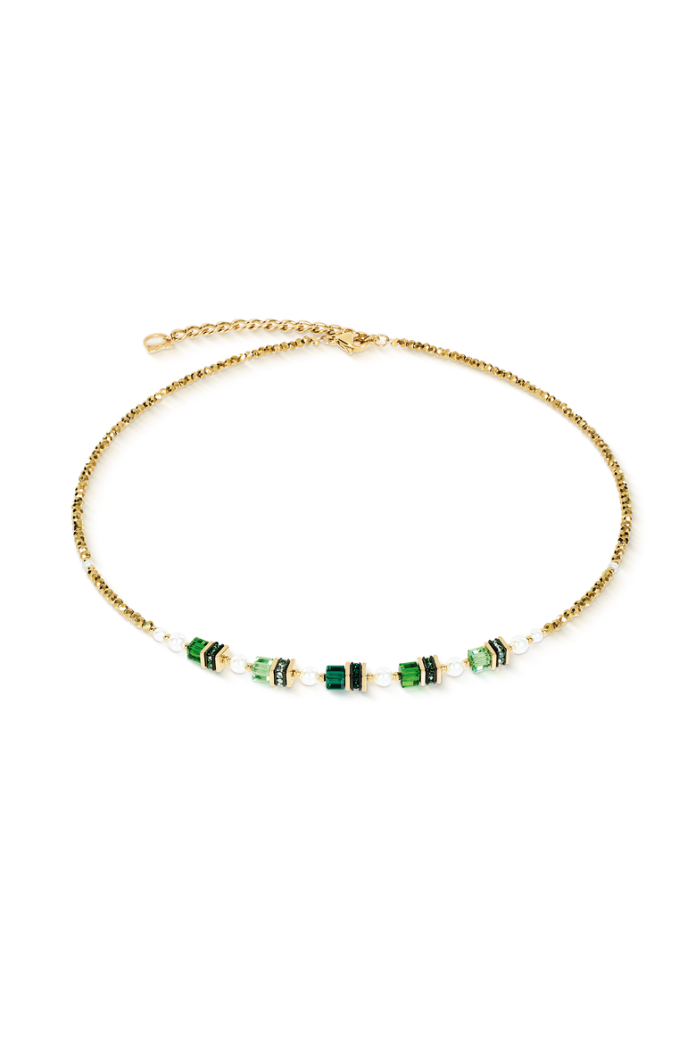 Necklace Sparkling Princess gold-emerald, Main, color, Green-Gold