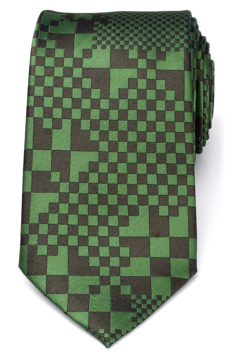 Cufflinks, Inc. Minecraft Hidden Creeper Silk Tie, Alternate, color, Green