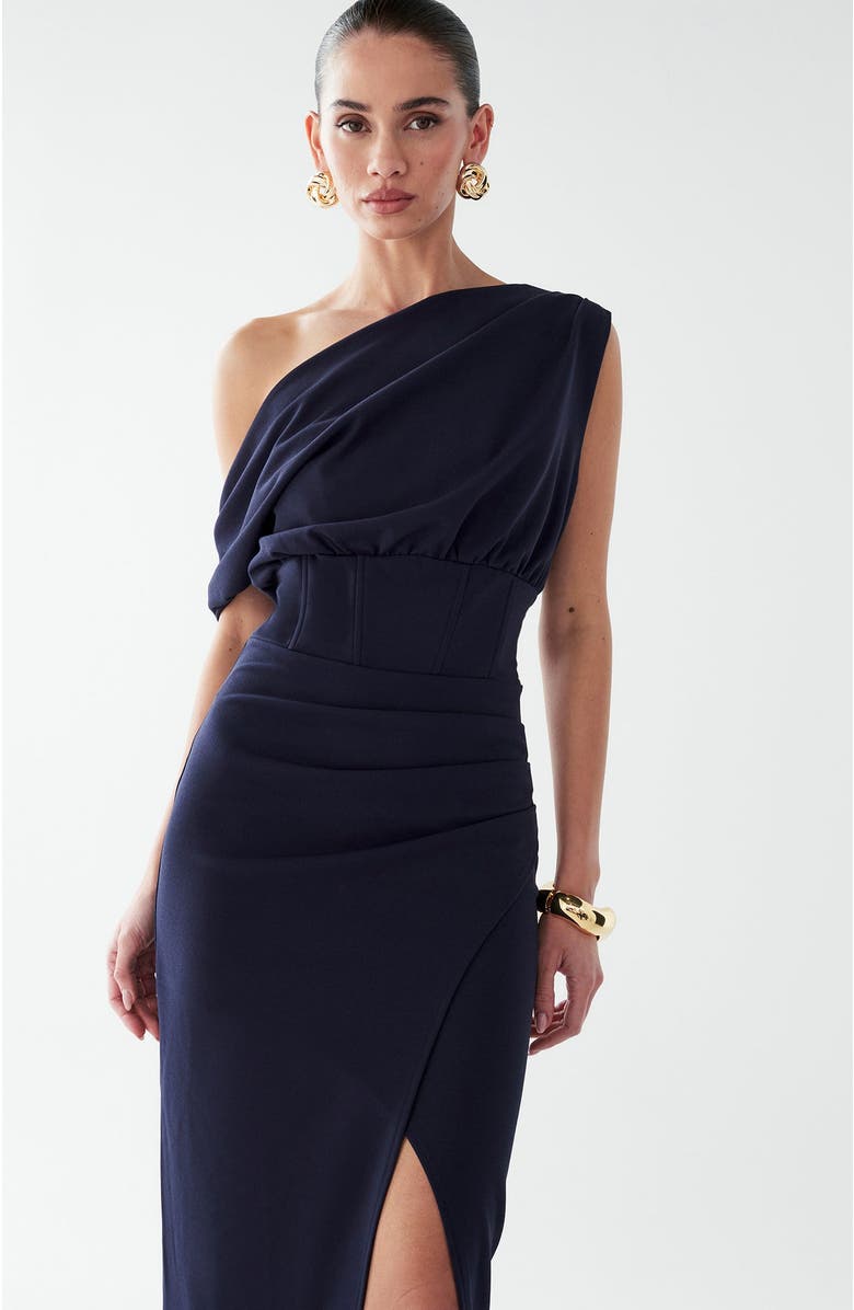 BWLDR Rhodia Midi Dress, Alternate, color, Navy Blue