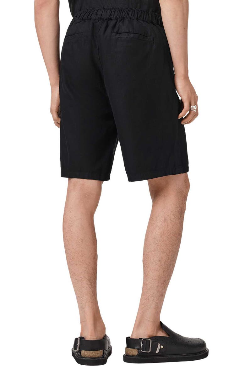 AllSaints Corbett Cotton & Linen Shorts, Alternate, color, Orca Black
