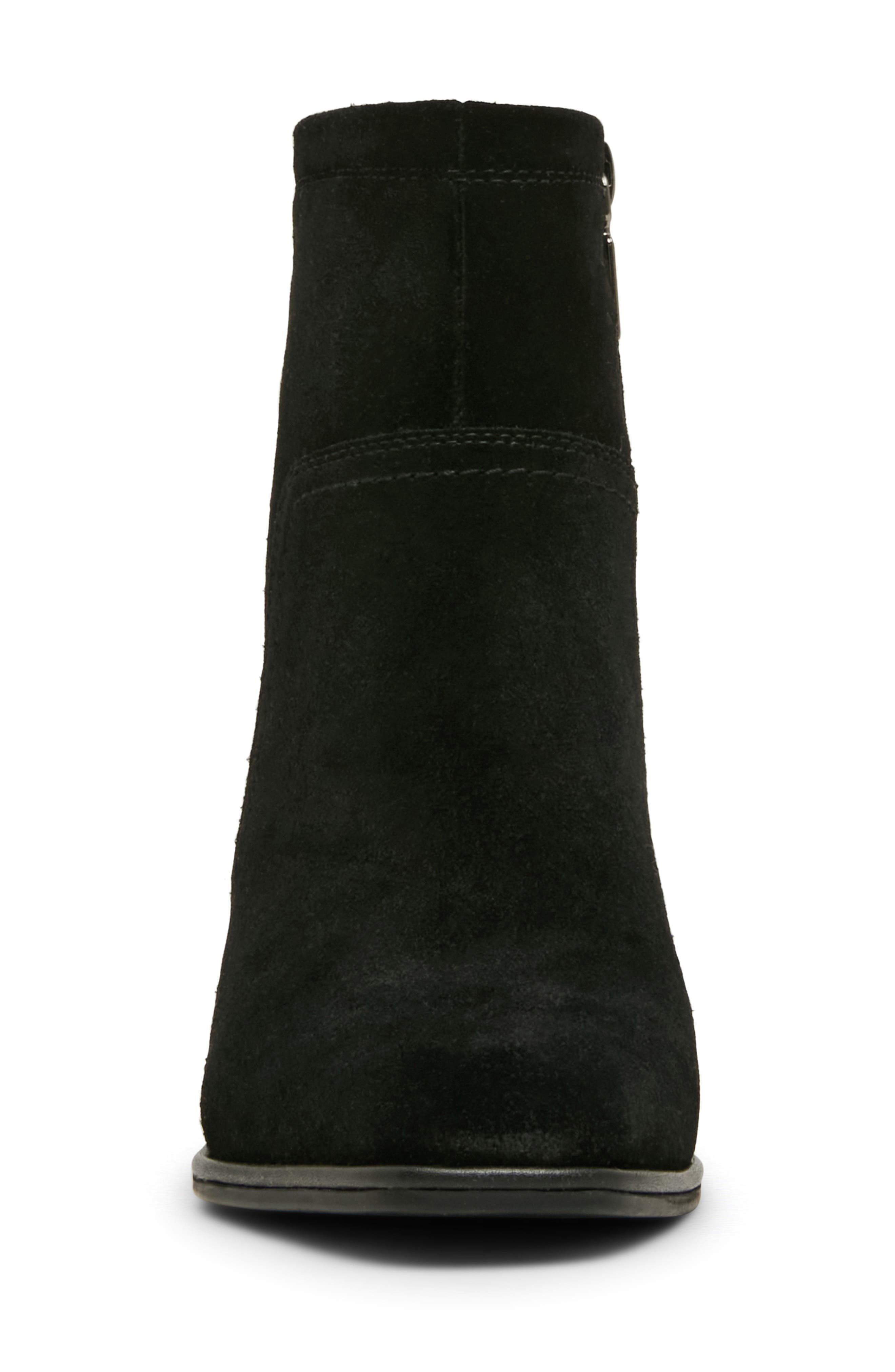 Marina Waterproof Stretch Suede Block Heel Bootie, Alternate, color, BLACK SUEDE