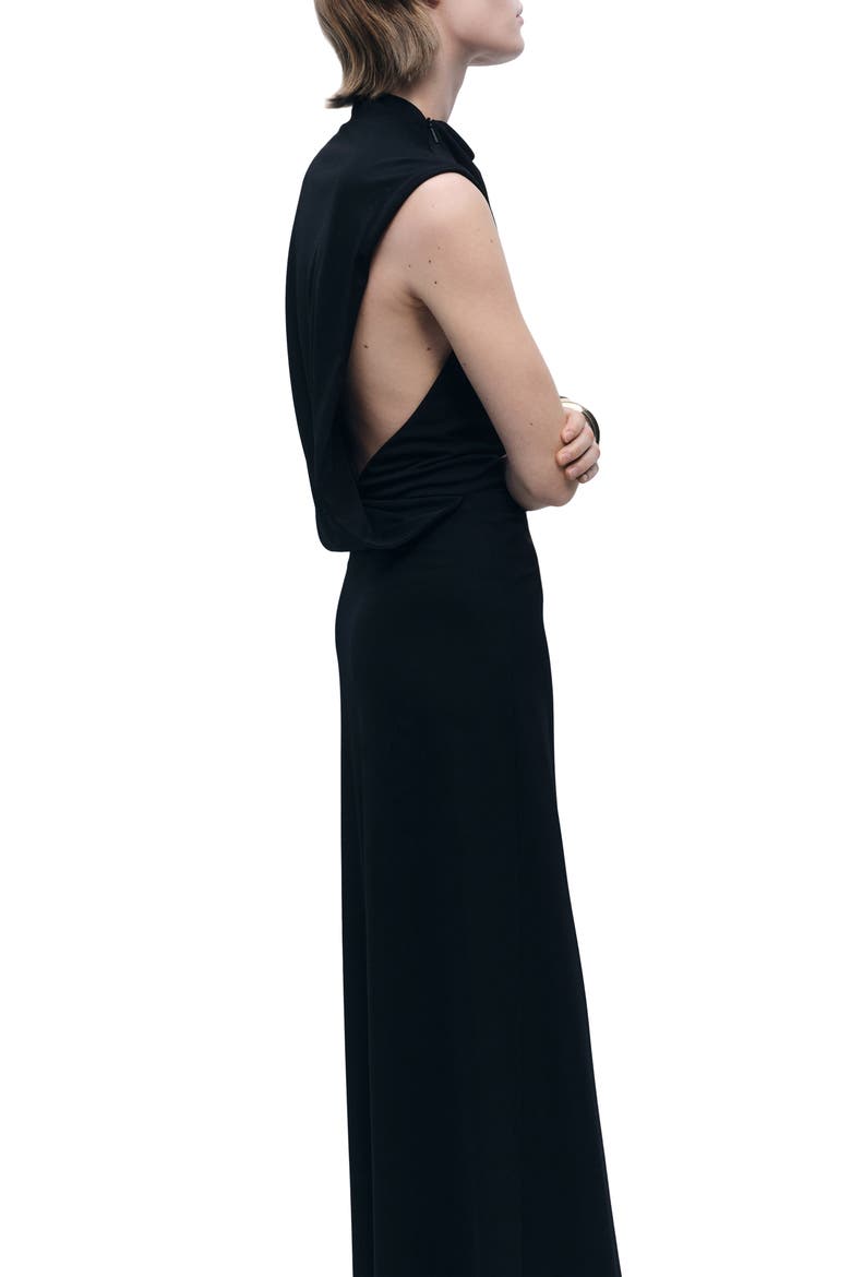 Asymmetric Column Dress, Alternate, color, BLACK