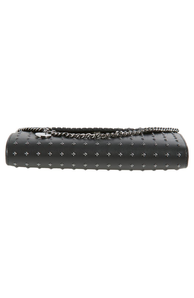 Stella McCartney Falabella Rock Edition NY Faux Leather Wallet on a Chain, Alternate, color, Black