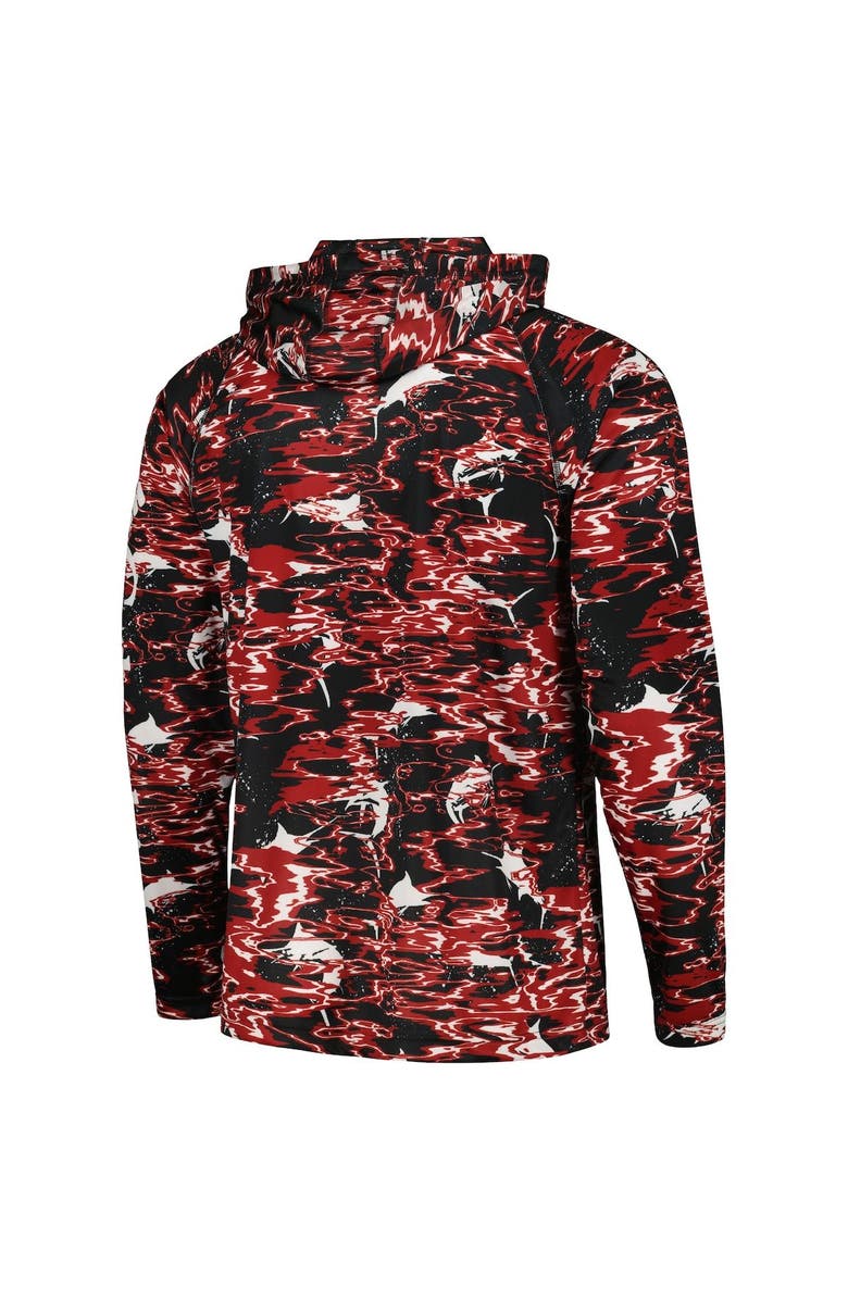 Columbia Men's Columbia Black Arkansas Razorbacks PFG Terminal Tackle Omni-Shade Rippled Long Sleeve Hooded T-Shirt, Alternate, color, Black