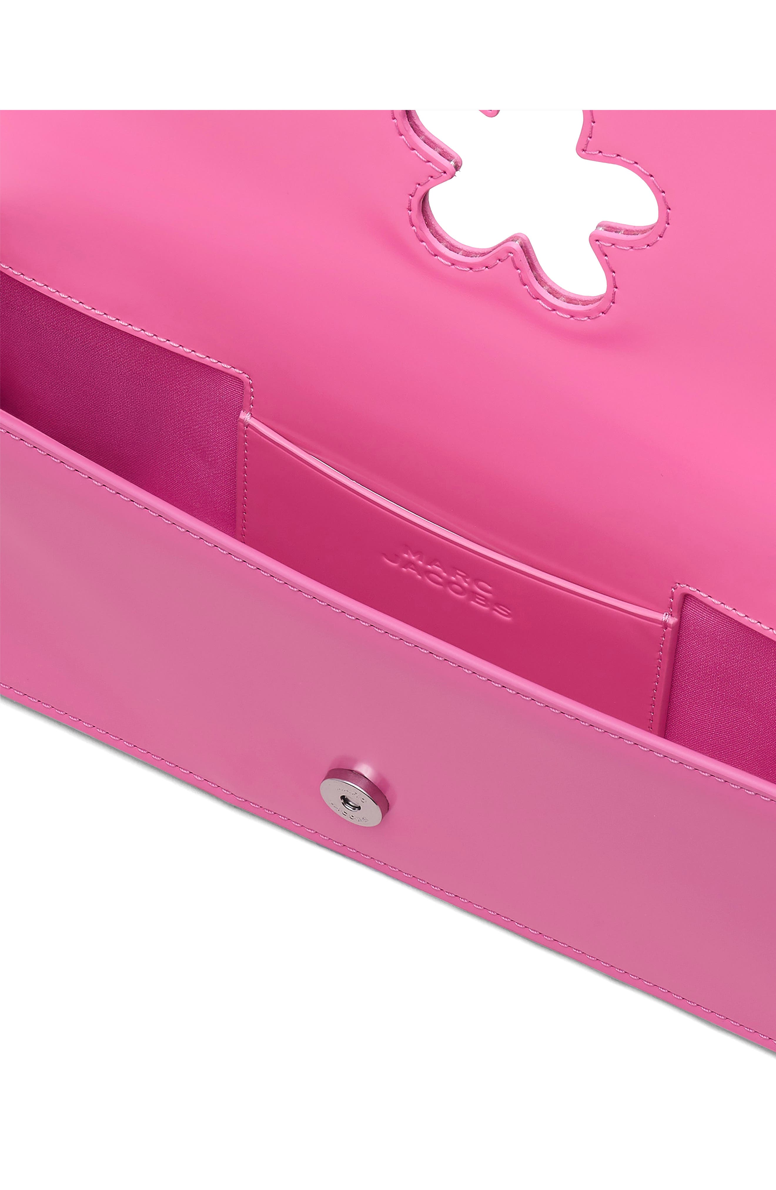 Marc Jacobs The Mirror Leather Shoulder Bag, Alternate, color, Bow Pink