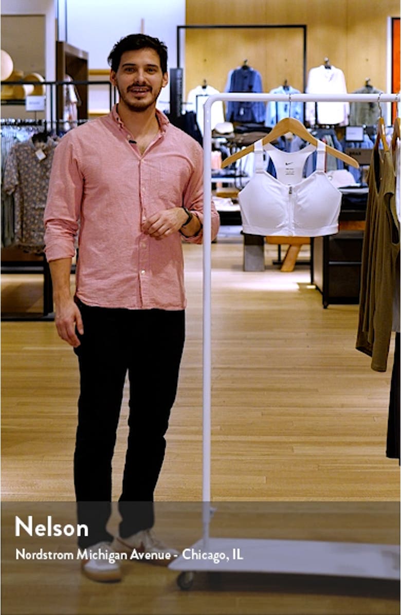 Dri-FIT Alpha Padded Zip Front Sports Bra, sales video thumbnail