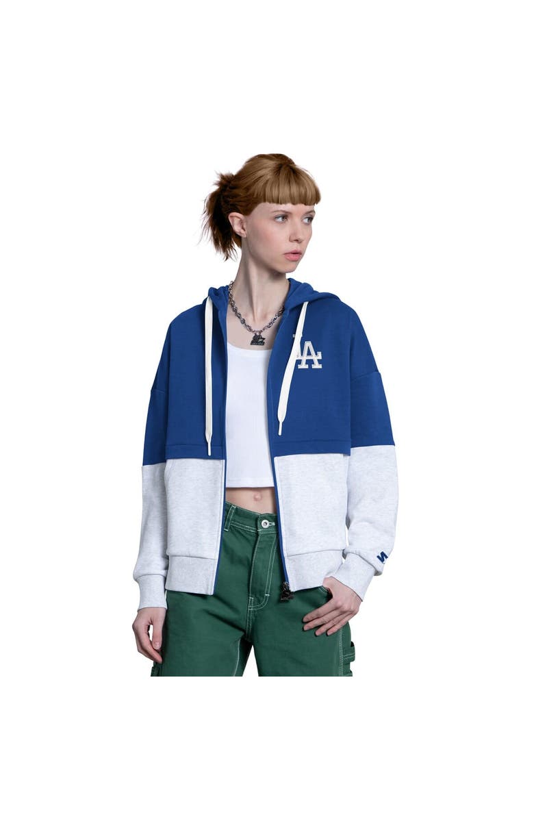 STARTER Women's Starter Royal/Heather Gray Los Angeles Dodgers Wishbone Full-Zip Hoodie, Main, color, Royal