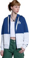 STARTER Women's Starter Royal/Heather Gray Los Angeles Dodgers Wishbone Full-Zip Hoodie